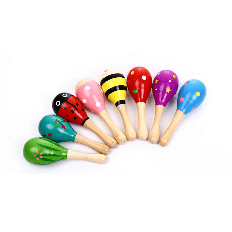 Maracas de dessin animé en bois coloré pour enfants, instruments de musique  Orff, exercice de marteau de sable, Audothy Bell, jouets pour bébés, 1 PC -  AliExpress