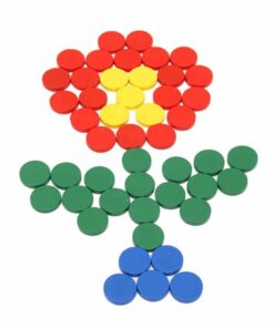 Plaques-rondes-multicolores-Montessori-fleur