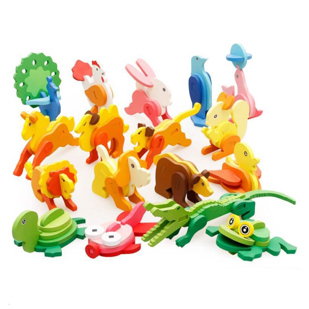 Puzzle 3D GENERIQUE Puzzle 3D en bois animal pour adultes et enfants _  Multicolore