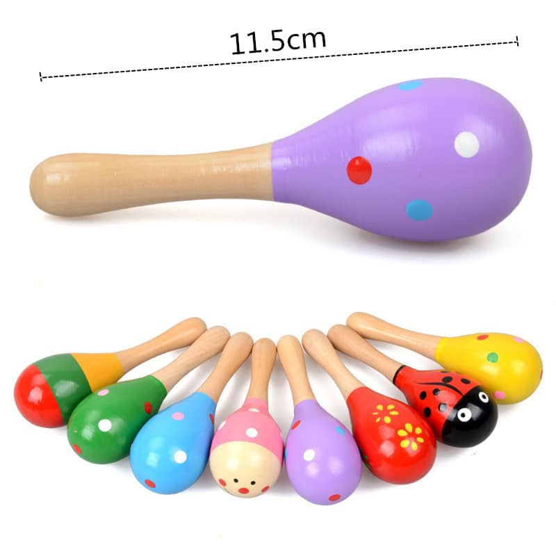 Paire de maracas violettes en bois, 0-3 et 3-6 ans Montessori