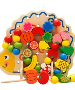 Puzzle-Hérrison-Perles-en-bois-Fruits-et-Légumes