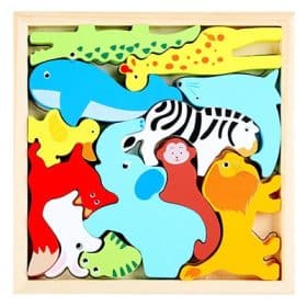 Puzzle en bois Montessori animaux