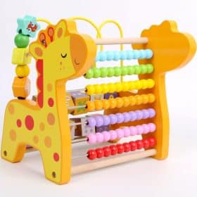 Abaque Montessori Multifonctions 3 en 1 girafe profil