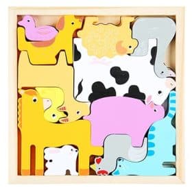 Puzzle en bois Montessori animaux de la ferme