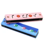 Harmonica coloré en bois pour enfants 02