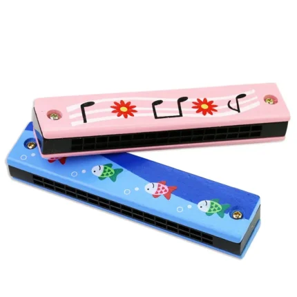 Harmonica coloré en bois pour enfants 02