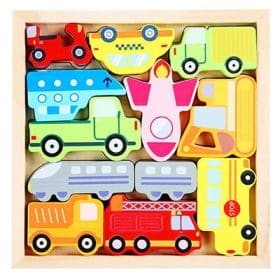 Puzzle en bois Montessori moyens de transport