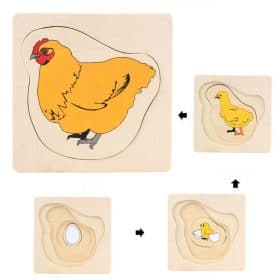 Puzzle-Évolutif-3D-Montessori-Plantes-Animaux-poule
