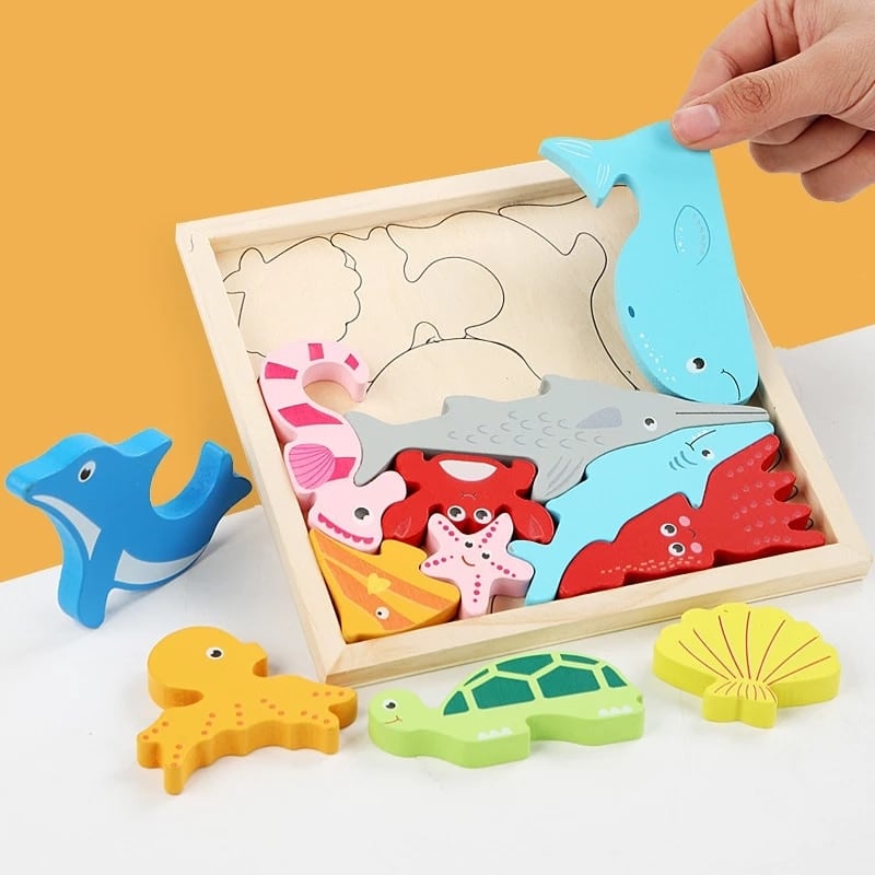 Puzzles en Bois, Jouets Montessori Enfant 1 2 3 4 Ans, Puzzle à