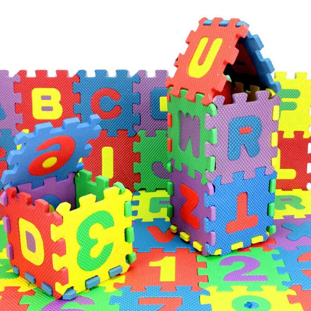 BCDZZ Tapis en Mousse Eva colorés pour Enfants Puzzle Tapis de Jeu modèle de Lettres et de Chiffres pour Les Tout-Petits Enfants Enfants 