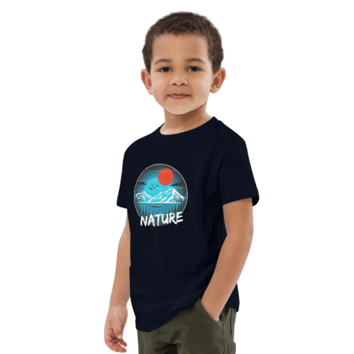 organic cotton kids t shirt french navy left front 6211073132713